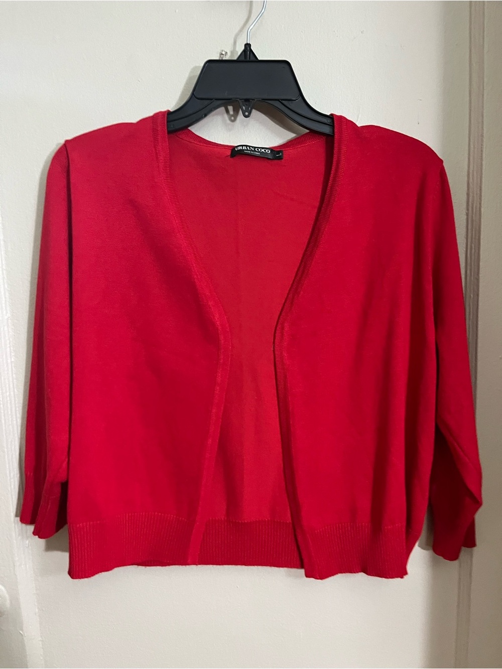 Red Open-Front Women's Sweater Cardigan